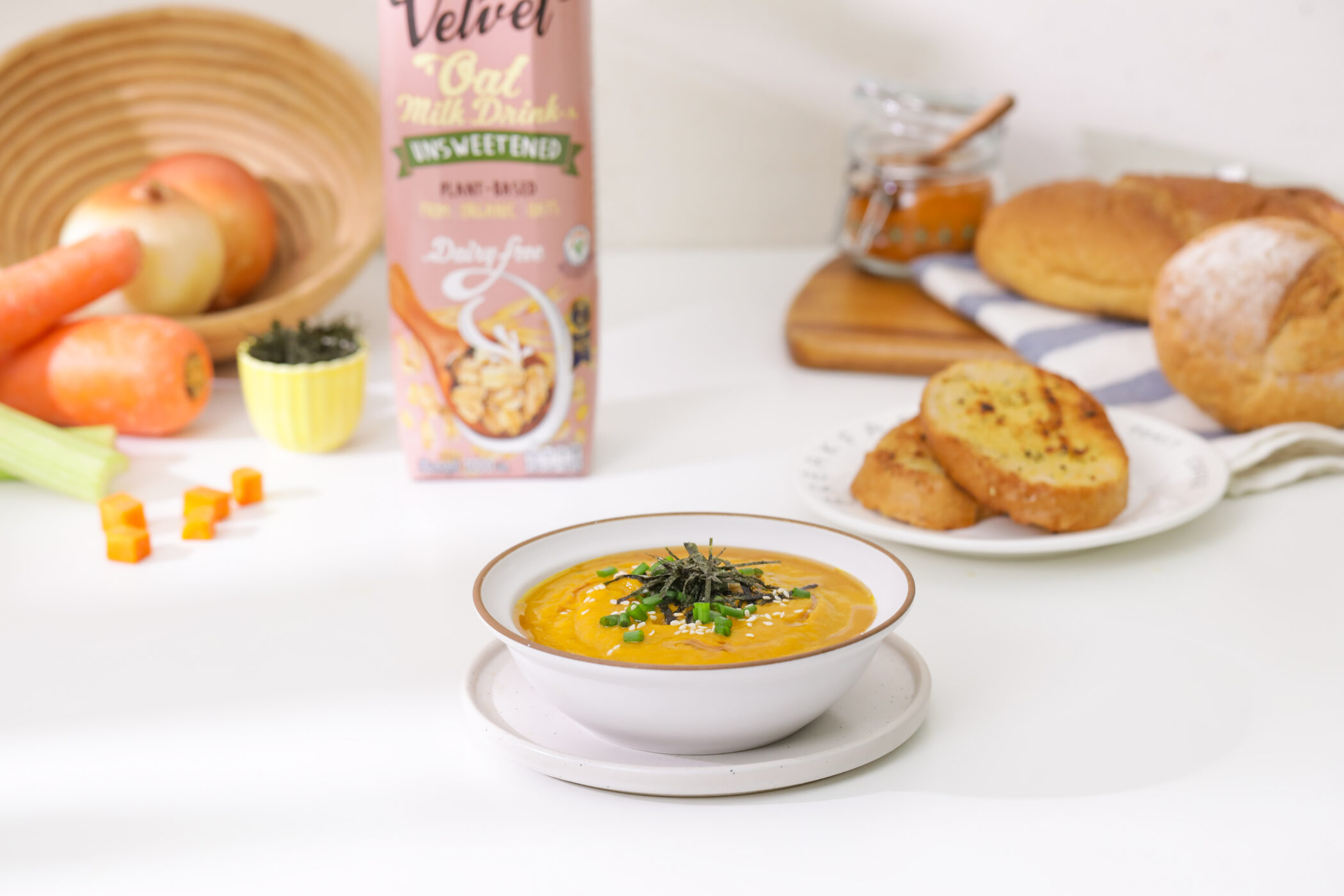 Sweet Potato Turmeric Miso Soup UFC REFRESH COCONUT WATER