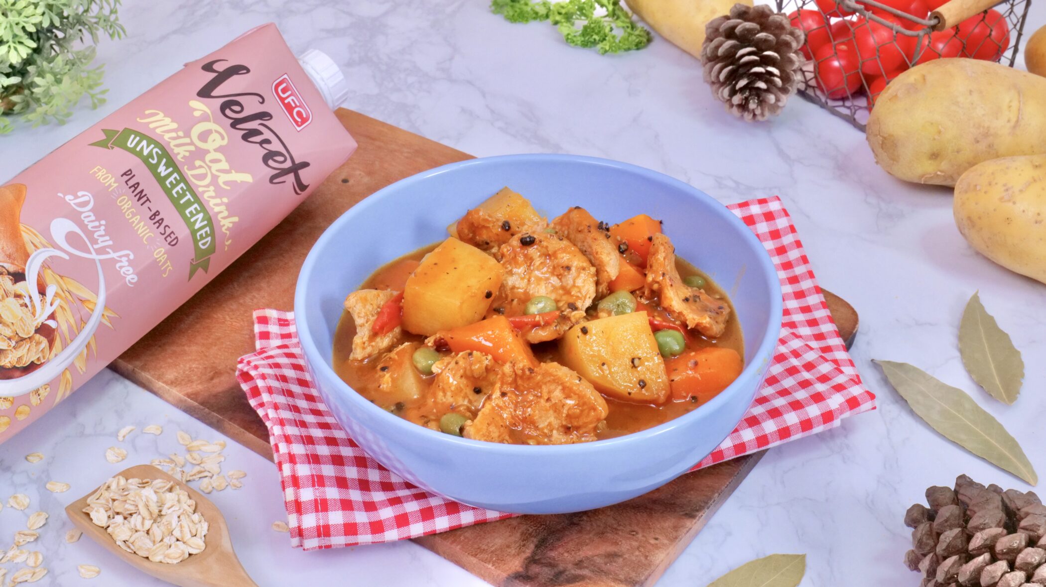 Vegan Bouncy Balls Stew - UFC REFRESH COCONUT WATER