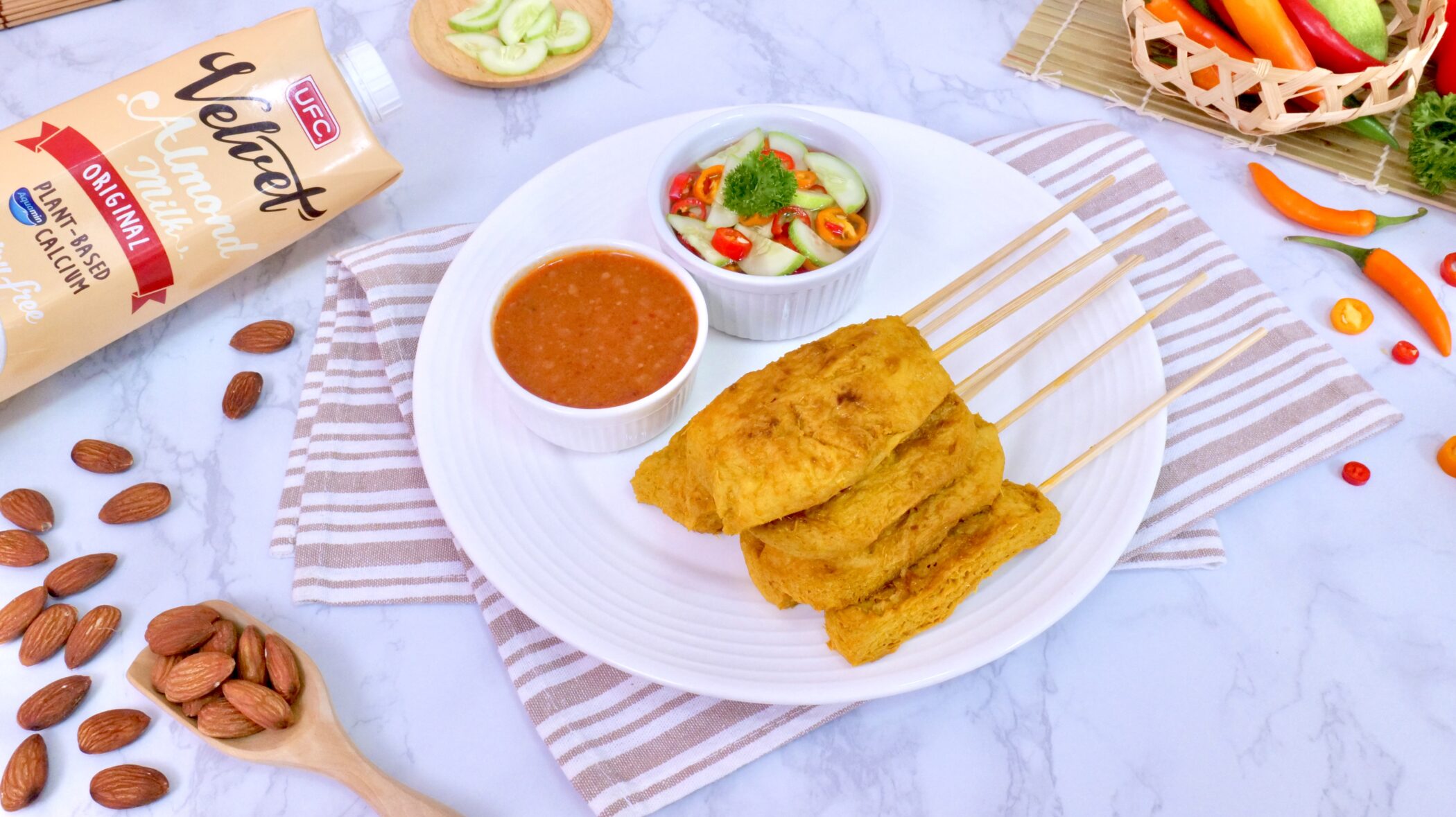 Vegan Satay - UFC REFRESH COCONUT WATER