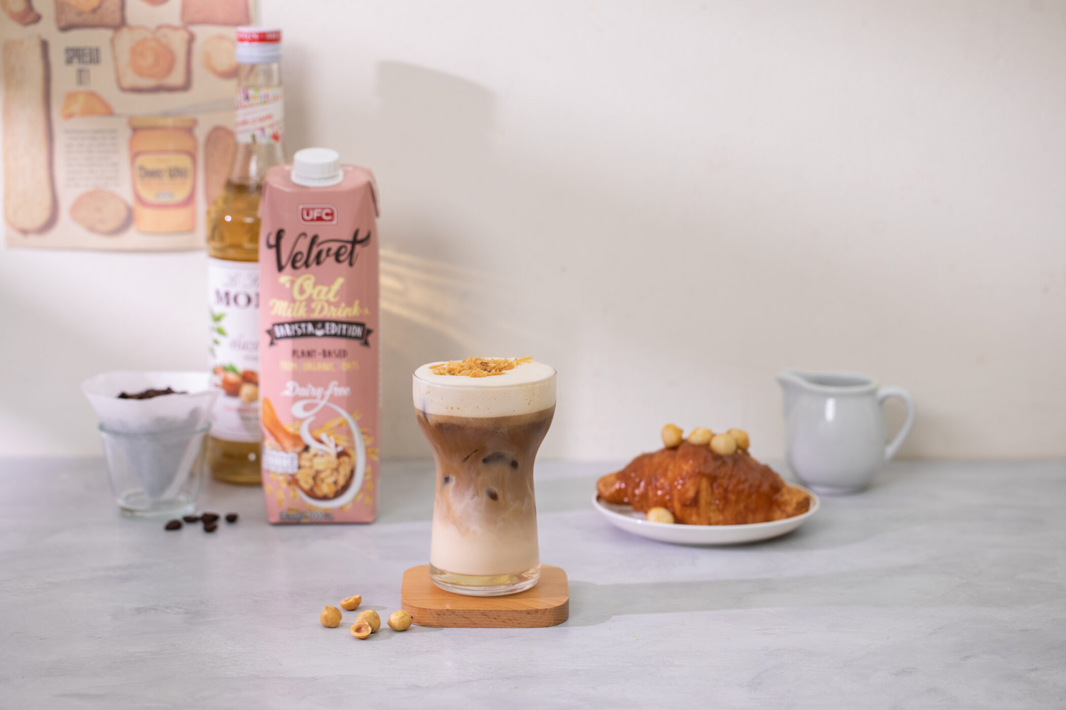 Hazelnut Iced Latte - UFC REFRESH COCONUT WATER